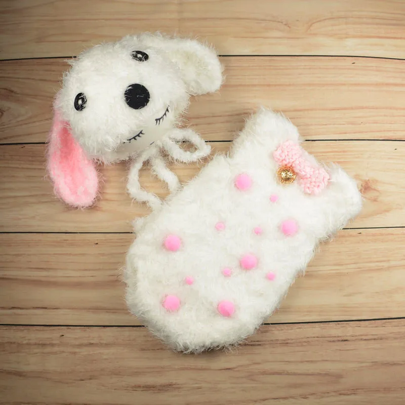 

newborn photography props puppy crochet baby clothes girl boys clothing infant costume crotheted outfit boy accessories