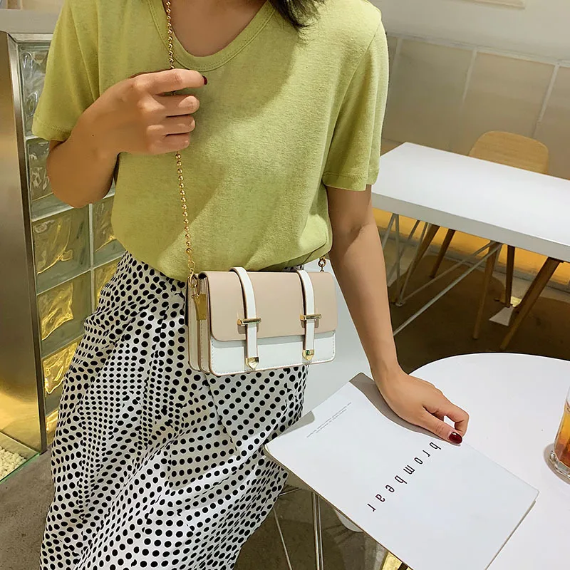 Новинка 2019 года сумка на одно плечо с цепочкой из бисера и двойным поясом