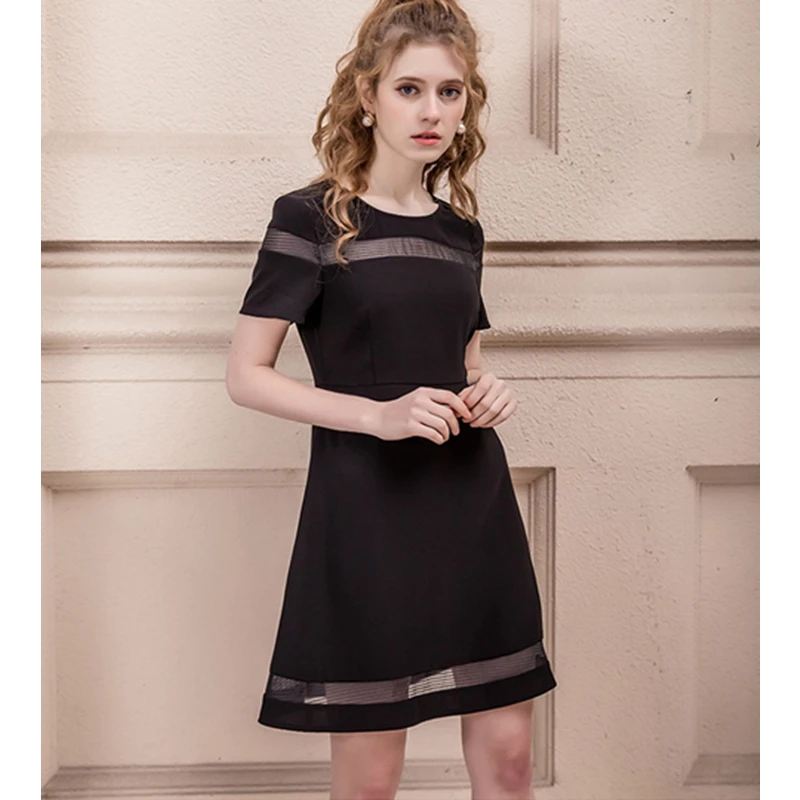 Летнее платье 2019 новинка короткий рукав гофрированное популярное элегантное