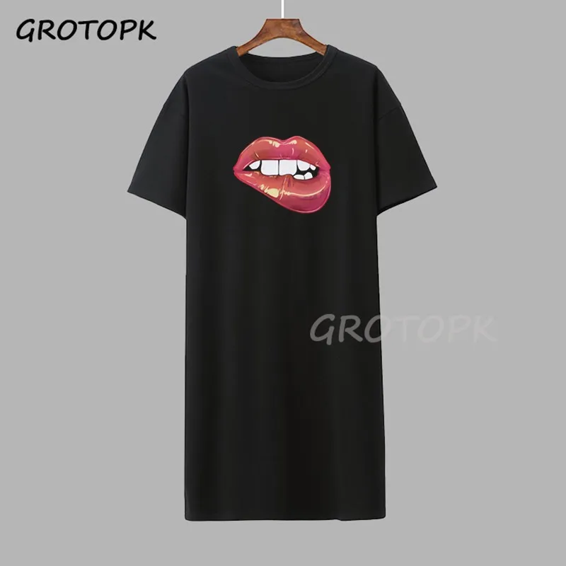 Пикантные женские туфли с рисунком в виде губ для женщин футболки рисунками из