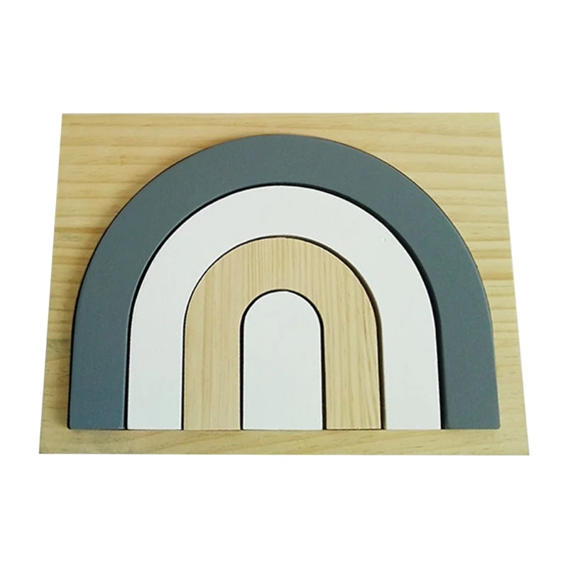 

Kids Education Toys Gift Baby Children Wood Rainbow Stacking Game Building Block
