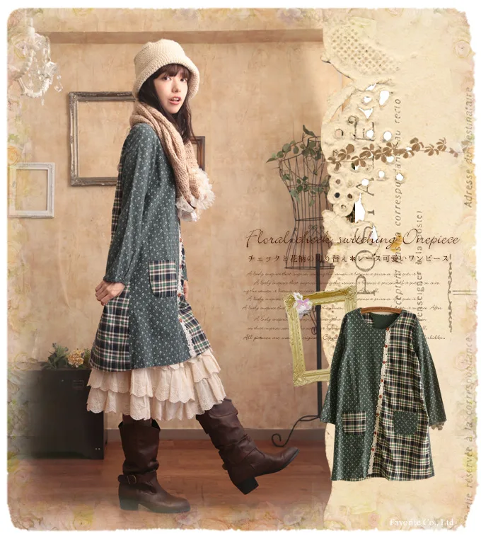 Винтажное женское Повседневное платье в клетку милое кружевное клетчатое стиле