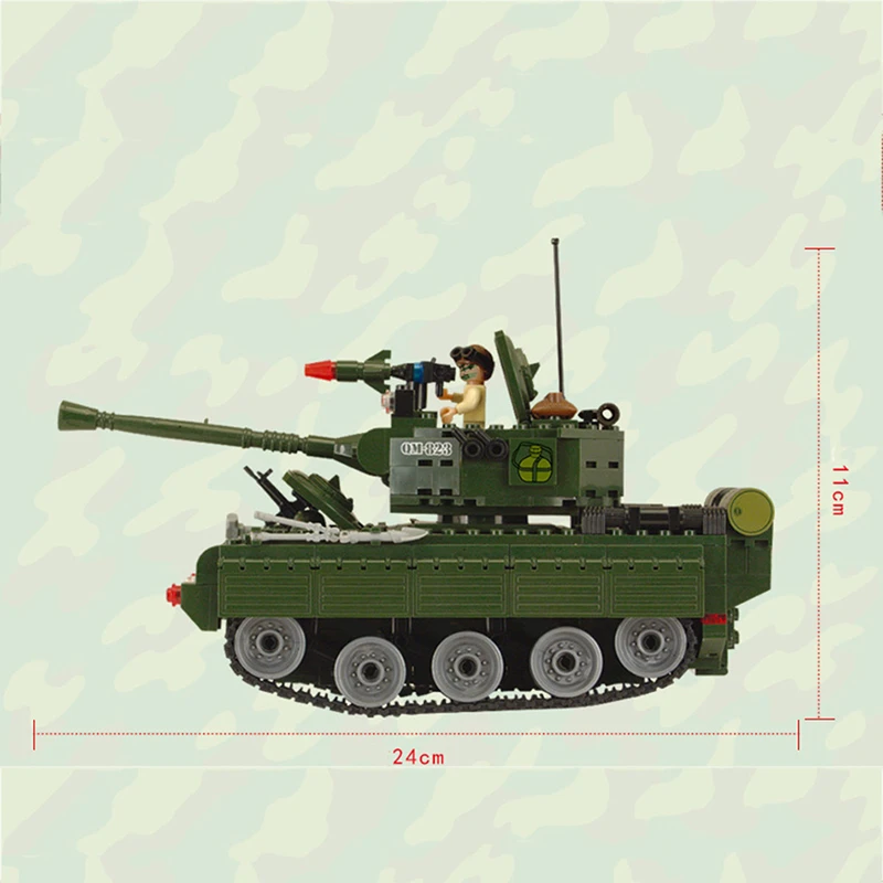 Для зоны боевых действий современный военный армейский Танк модель SWAT DIY Кирпичи