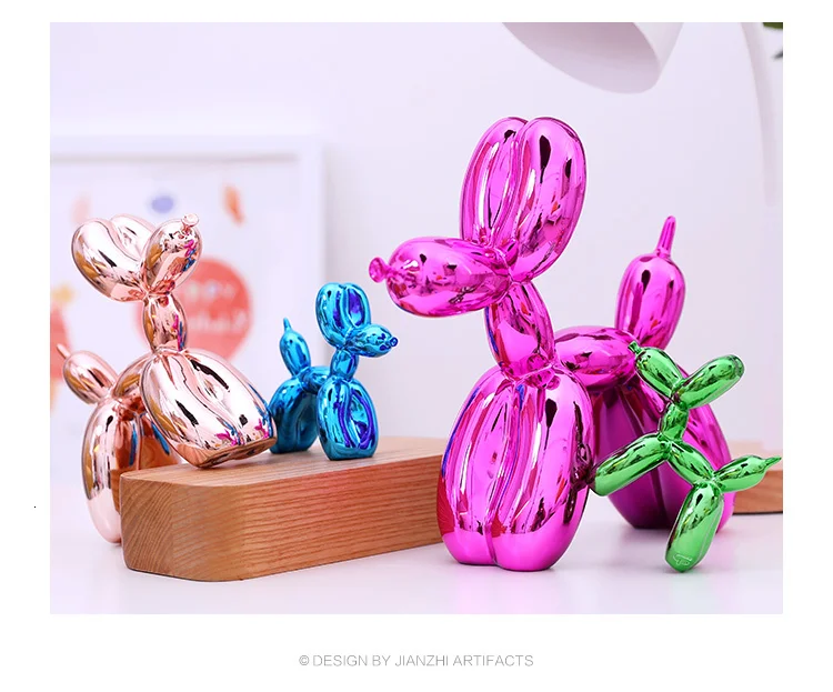 Jeff Koons блестящие воздушные шары статуя собаки моделирование собаки Животное Искусство Скульптура Смолы ремесленника украшения дома аксессуары