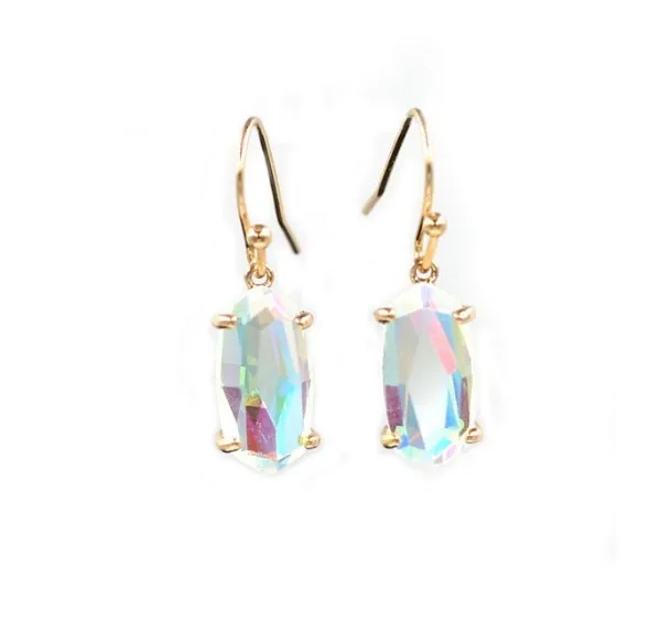 Gold AB dangle earri Новые модные медные металлические Дихроичные AB Кристальные блестящие браслеты-манжеты для женщин - Окраска металла: Gold AB dangle earri