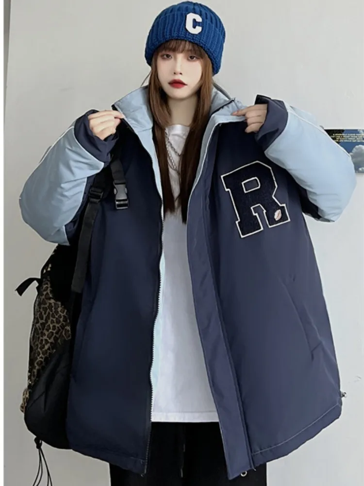 Cotton Jacket Coat Women's 2021 Autumn And Winter Korean Version Ins Plush Thickened Loose Bread Parkas Warm Cotton Coat
