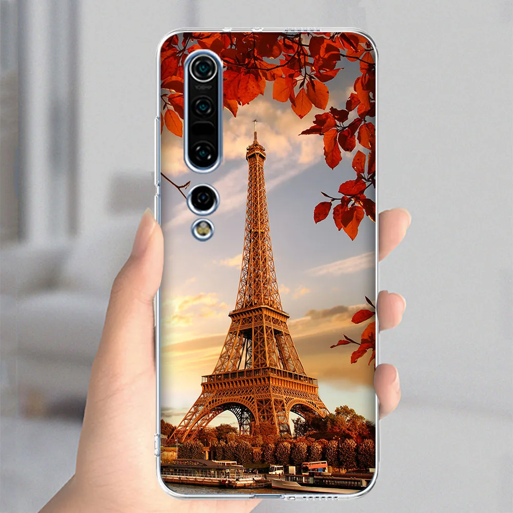 Чехол с Эйфелевой башней для Xiaomi Redmi Note 10 9 8 7 Pro 8T MI 11 9T 10T Lite A3 Poco X3 F3 M3 мягкий