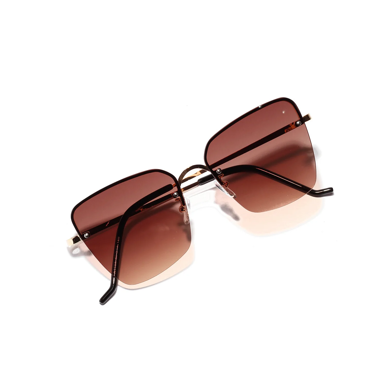 

Free shipping 2021 Fast fashion sunglasses square retro half frame glasses female manufacturers direct sales