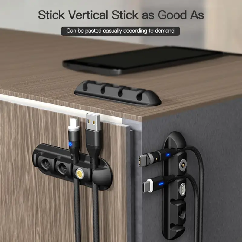 

Cable Organizer Silicone USB Cable Winder Desktop Tidy Management Clips Cable Holder for Mouse keyboard Headphone Wire