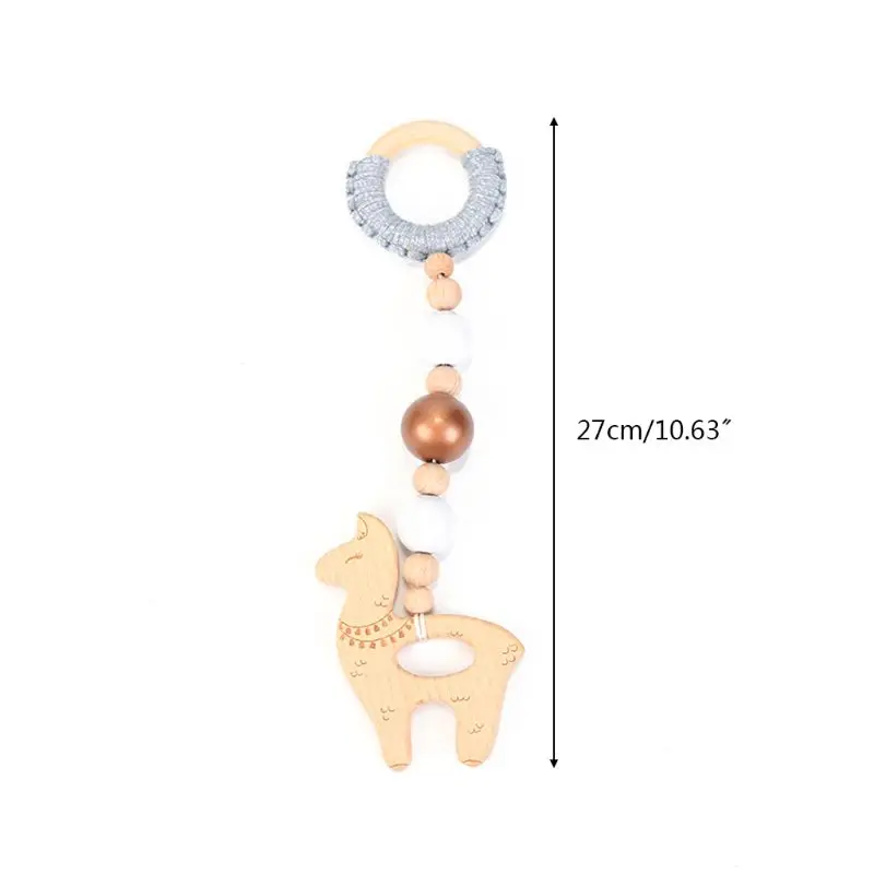 

3Pcs/Set Baby Play Gym Frame Beech Beads Pendants Stroller Hanging Rattle Toys