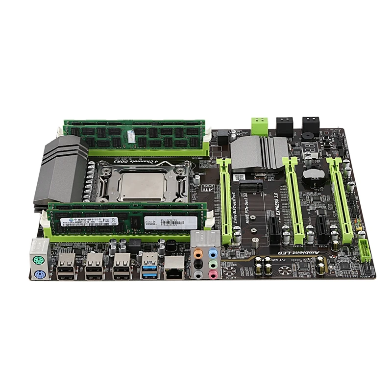 Материнская плата X79 LGA2011 Combo с процессором E5 2620 4-канальный 16 Гб (4x4гб) DDR3 ОЗУ 1333 МГц