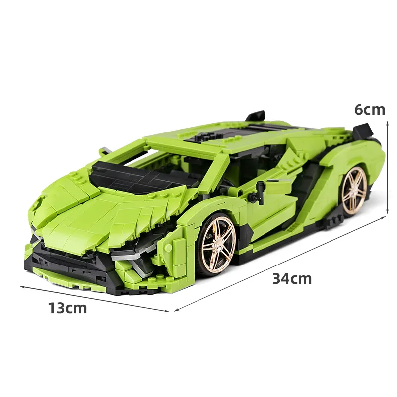 Форма King 10011 linbaogнаклеивают супер автомобиль MOC технические строительные блоки