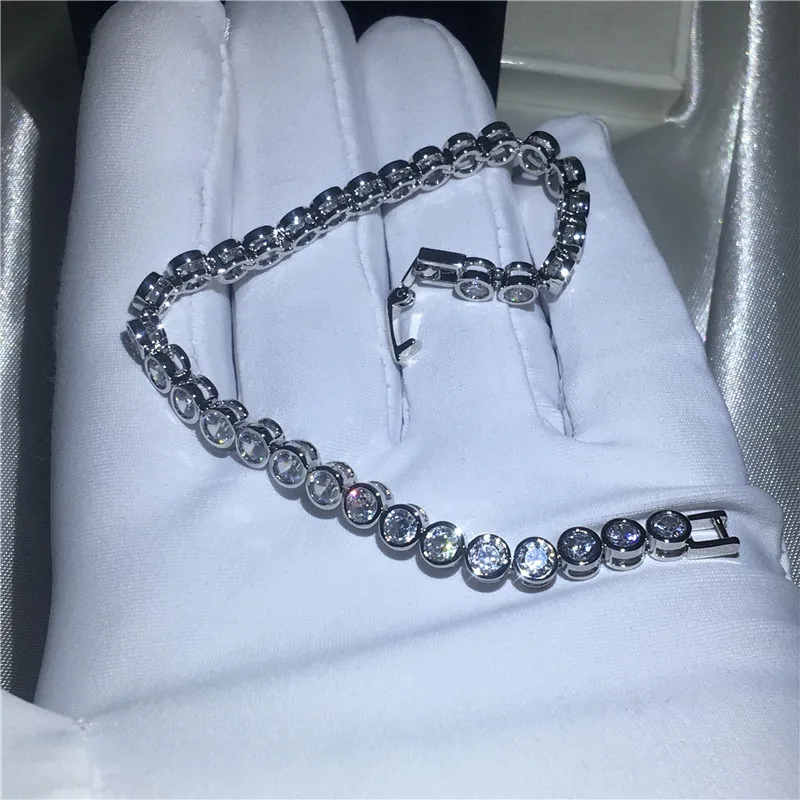 Браслет женский теннисный с фианитом простой свадебный ювелирный украшение