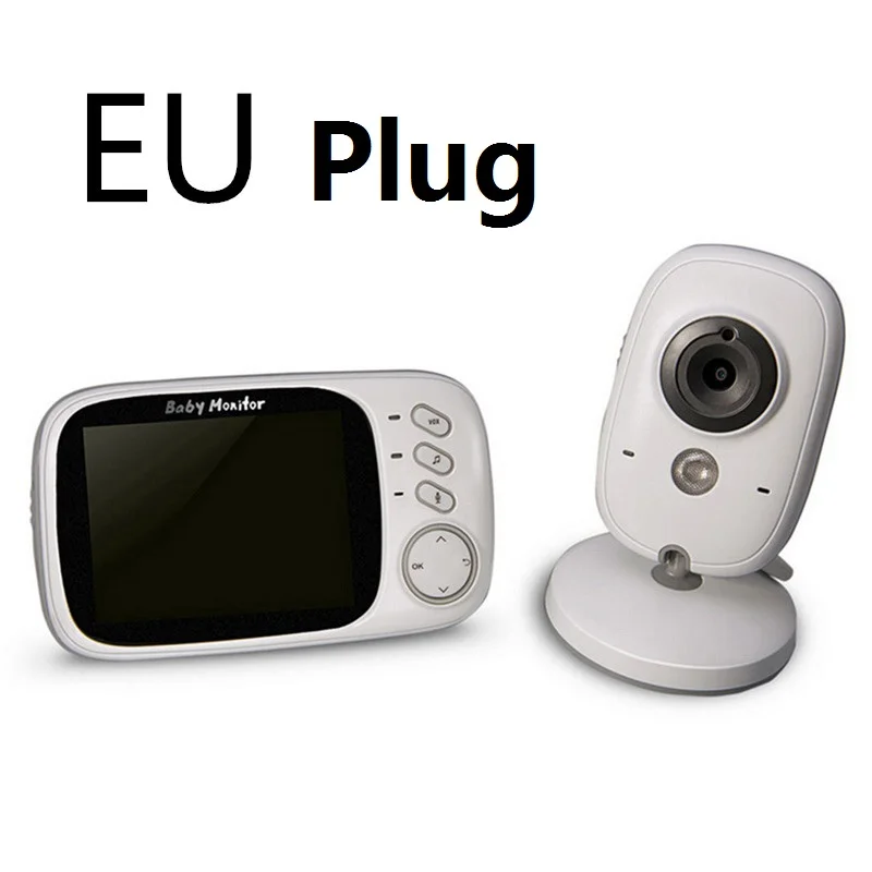 EU Plug Видео Видеоняни и радионяни VB603 2,4G Беспроводной 3,2 дюйма ЖК-дисплей 2 Way аудио-разговора Ночное видение видео няня, baba eletronica, babyfoon - Цвет: EU Plug