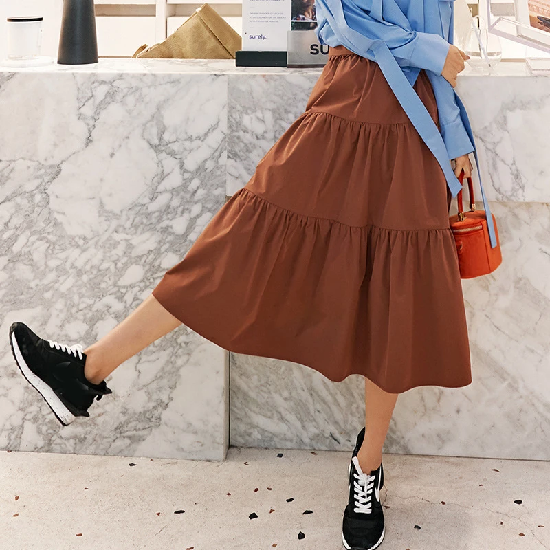 Винтажная многослойная юбка LANMREM свободная повседневная плиссированная с