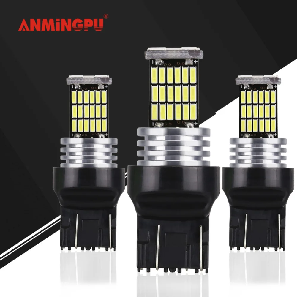 ANMINGPU 2x сигнальная лампа T20 светодиодные лампы W21/5 Вт 7443 Led 7440 W21W WY21W тормоз заднего