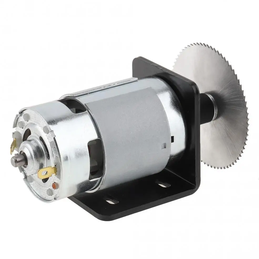 

12-24V 775 Electric Motor Table Saw Kit with Ball Bearing Mounting Bracket and 60mm Saw Blade for Cutting Polishing Engrave New