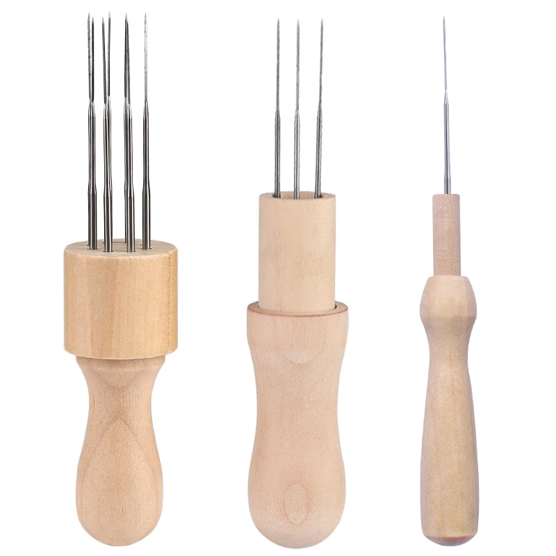 MIUSIE деревянная ручка шерстяное войлочное искусственное валяние игла