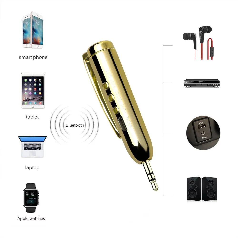 Мини в автомобиле Bluetooth 4 0 приемник 3 5 мм AUX динамик аудио компаньон Беспроводные