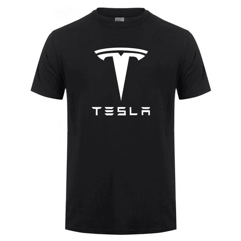 Новые мужские футболки Tesla с коротким рукавом и круглым вырезом хлопковые