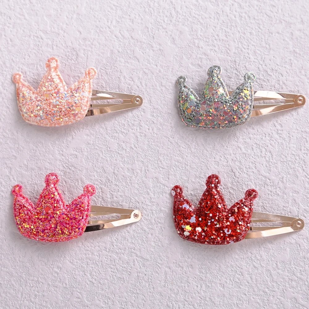 Pinzas brillantes de corona para el cabello para ni&ntilde;a, horquillas bonitas, gorros para beb&eacute;, accesorios para el cabello de dibujos animados, 1 Uds.-0