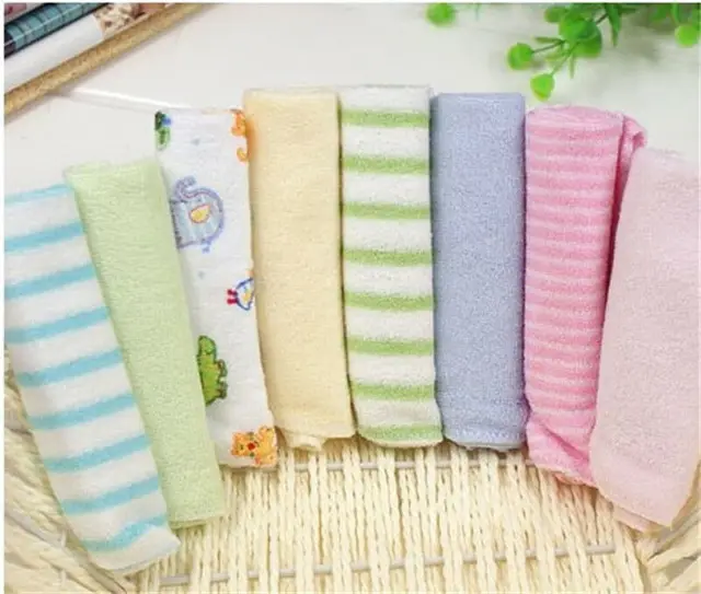 8pcs Baby Soft Cotton Towel Infant Bath Washcloth Kids  Bathing Feeding Baby Wipes Cloth 4