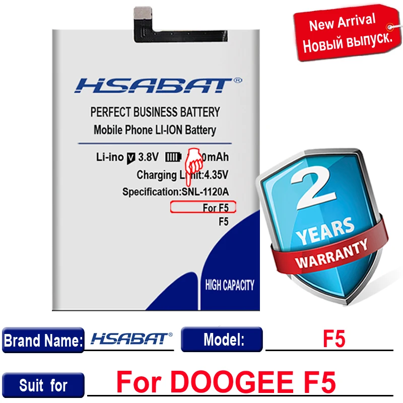 Аккумулятор HSABAT 3800 мАч для DOOGEE F5 | Мобильные телефоны и аксессуары