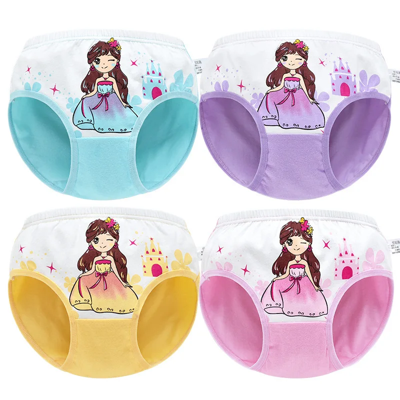 4 шт./партия милые детские трусики для девочек трусы боксеры нижнее белье