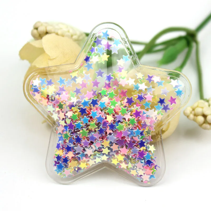 12 шт. 5 см ПВХ звезда прозрачные Bling bling Star струящиеся аппликации для детей BB зажим