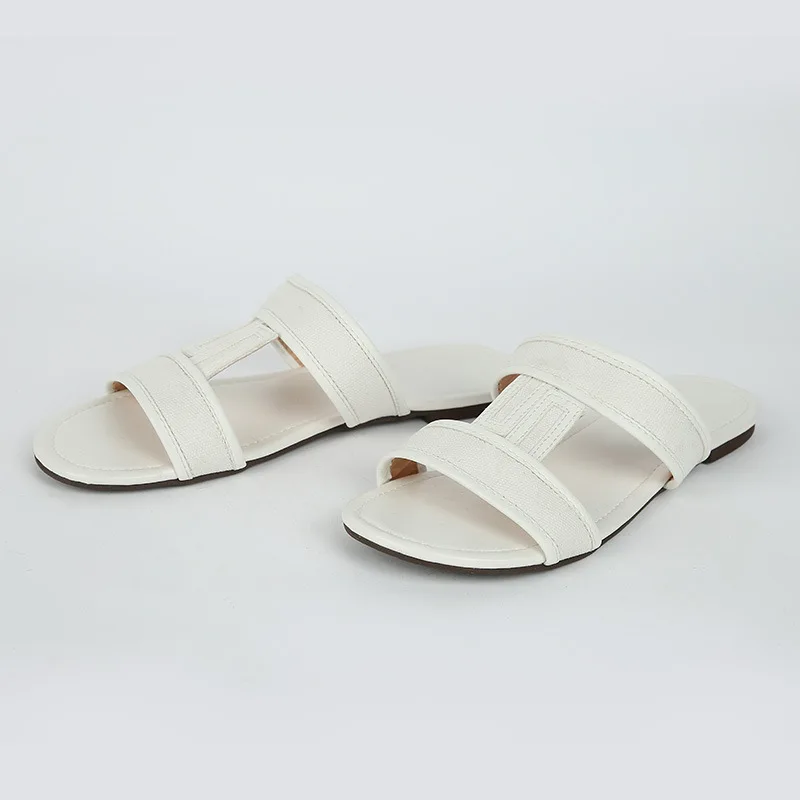 

2021 Summer New Fashion Women's Slippers Korean Casual No-slip Open Toe All-match One Word Women Beach Shoes Flat Slippers