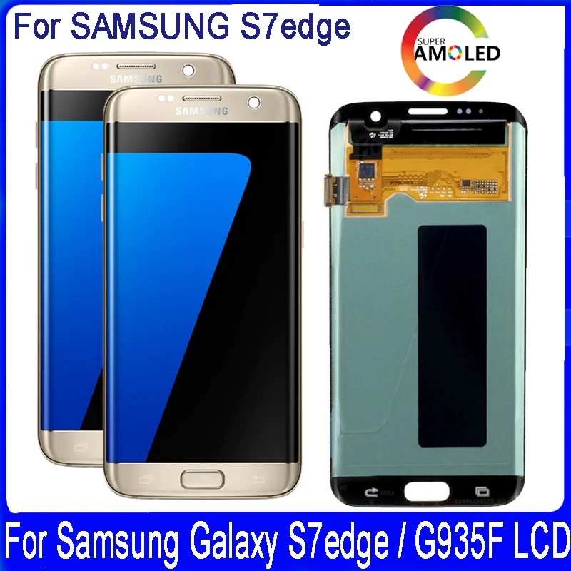 

Оригинальный ЖК-дисплей 5,5 дюйма для Samsung Galaxy S7 Edge G935 G935F SM-G935F с жидкокристаллическим ожогом и тенью + дигитайзер сенсорного экрана с рамкой