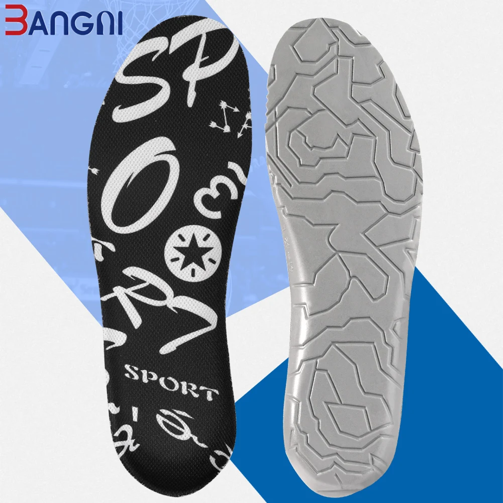 

BANGNI PU Plantar Fasciitis Relief Insoles Shoe Sole For Sneakers Non-Slip Shock Absorption Feet Pain Insert Pad Accessories