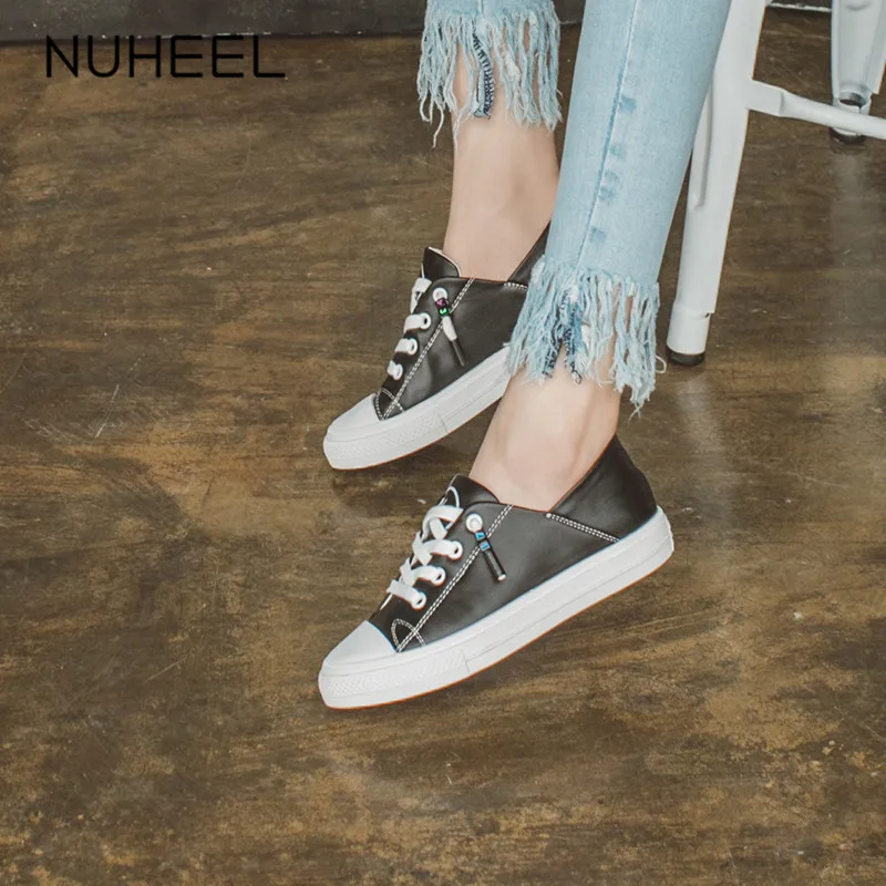 Туфли NUHEEL женские на плоской подошве повседневная обувь для скейта однотонные