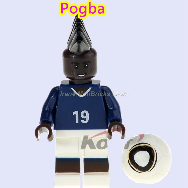 Pogba Football Player Cristiano Ronaldo Neymar Beckham Kobe Bryant Messi Pogba Modric Labron James Toys For Children Building Blocks - Цвет: Pogba