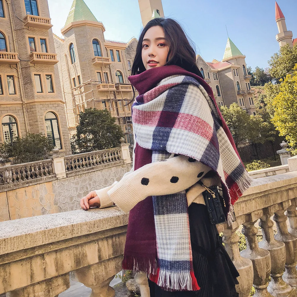 

New Fashion Women Scarf High Quality Women Fashion Scarfs Plaid Scarf 200*85 CM Head Scarf Bandana Winter Accesories