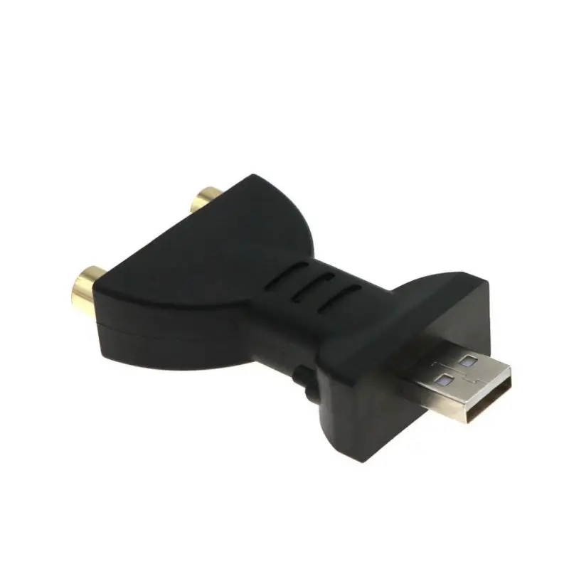 Аудио адаптер USB Мужской 2 RCA Женский Разъем Портативный позолоченный