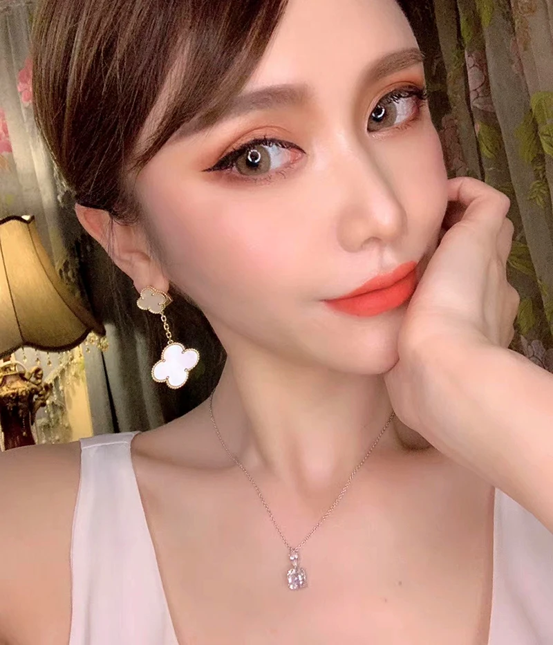 

Luomansi S925 Sterling Silver High Carbon Diamond Necklace Square Pendant Women's Party Fine Jewelry Wholesale