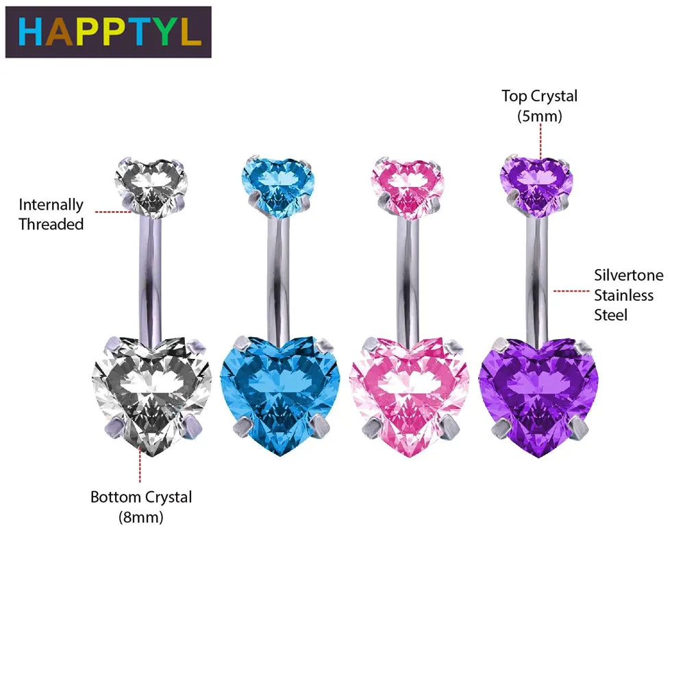 HAPPTYL 316 медицинские болтающиеся кольца из нержавеющей стали с пуговицами для