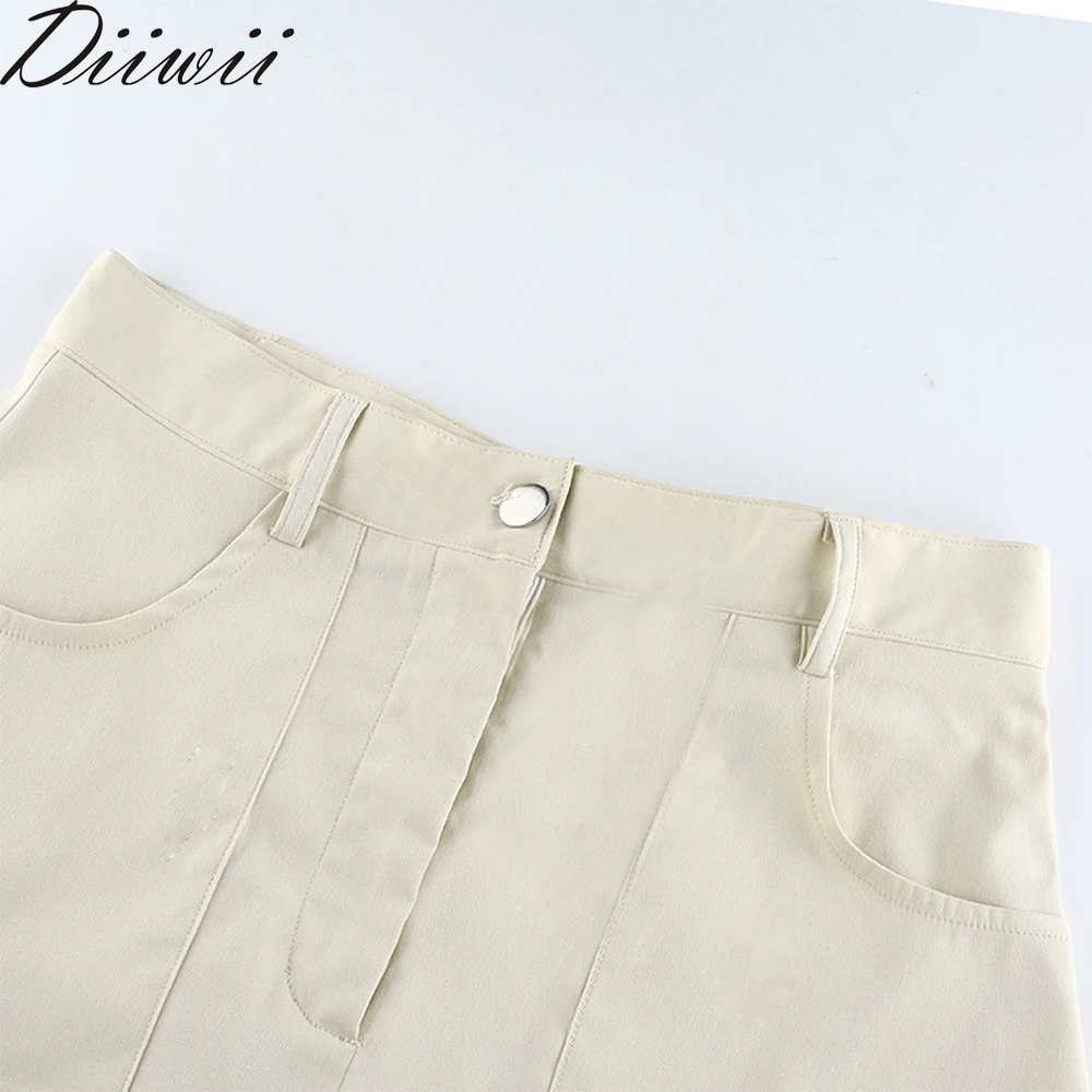 

DiiWii Female Woman New Girls Skirt Fashion Fresh Sweet High Waist Versatile Pleated Skirt