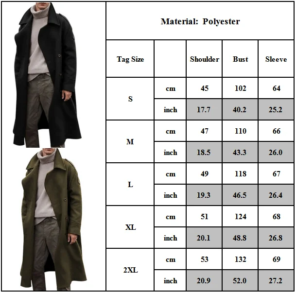 

Universal Fashion Men's's Fashion Overcoat Winter Warm Trench Coats Casual Long Parka Jacket Outwear