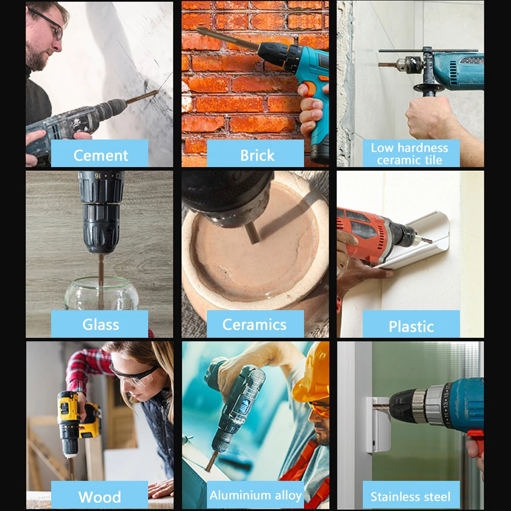 

3/4/5/6/7/8/10/12mm Cross Hexagon Tile Drill Bit Ceramic Concrete Hole Opener Alloy Triangle Drill Bit Hardware Tool