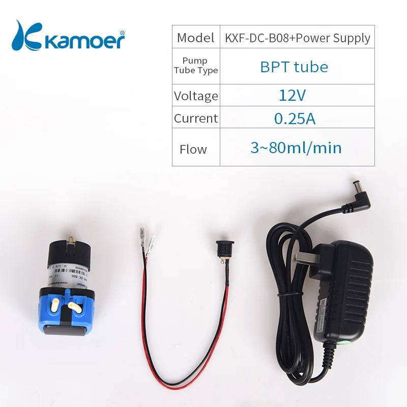 B08-Power Supply Kamoer KXF небольшой перистальтический насос/12 В DC мини водяной насос используется для передачи жидкости - Напряжение: B08-Power Supply