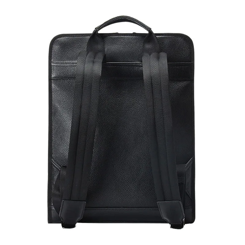 Простой Черный рюкзак из натуральной кожи для мужчин деловые сумки ноутбука