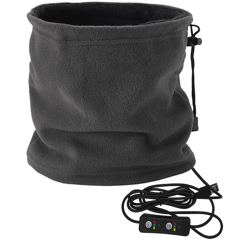 

Usb Electric Heated Bib Outdoor Heating Winter Warm Riding Cycling Collar Solid Color Plus Cashmere For Hiking Hunting Fishing