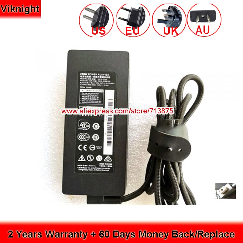 Genuine 19.5V 10.26A 200W AC Adapter for RC30-0238 RC30-02380100 RZ09-02385 BLADE 15 2019 BASE Laptop