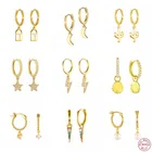 Женские серьги-подвески в виде Луны и звезды, из серебра 925 пробы