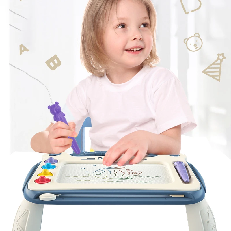 2021 детская разноцветная магнитная доска для рисования граффити дошкольные игрушки с ножками стола стираемая доска для письма Подарочные и...