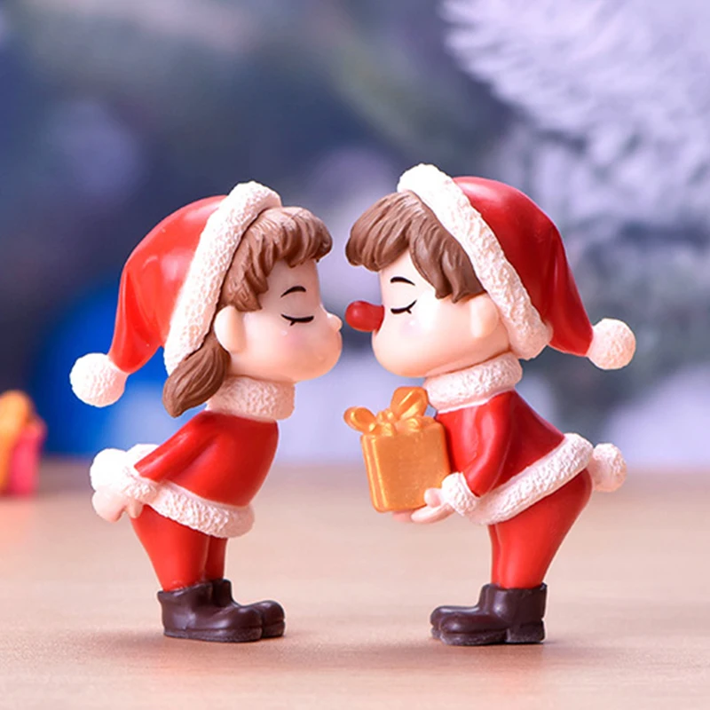 Комплект из 2 предметов Рождественские украшения для двоих пластиковые фигурки