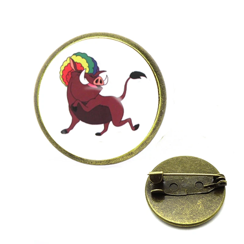 Милый Лев эмалированные булавки Pumbaa Броши для женщин и мужчин нагрудные рюкзак