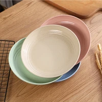 4pcs 2025cm eco friendly wheat straw dinner plates bpa free microwavable safe biodegradable saucer